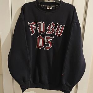 Vintage FUBU 05 Logo Crewneck Sweatshirt - Black & Red - Size XXL